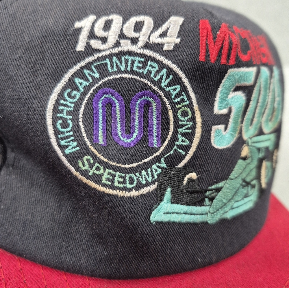 1994 Michigan 500 hat black red snap back embroidered International Speedway - Picture 11 of 12